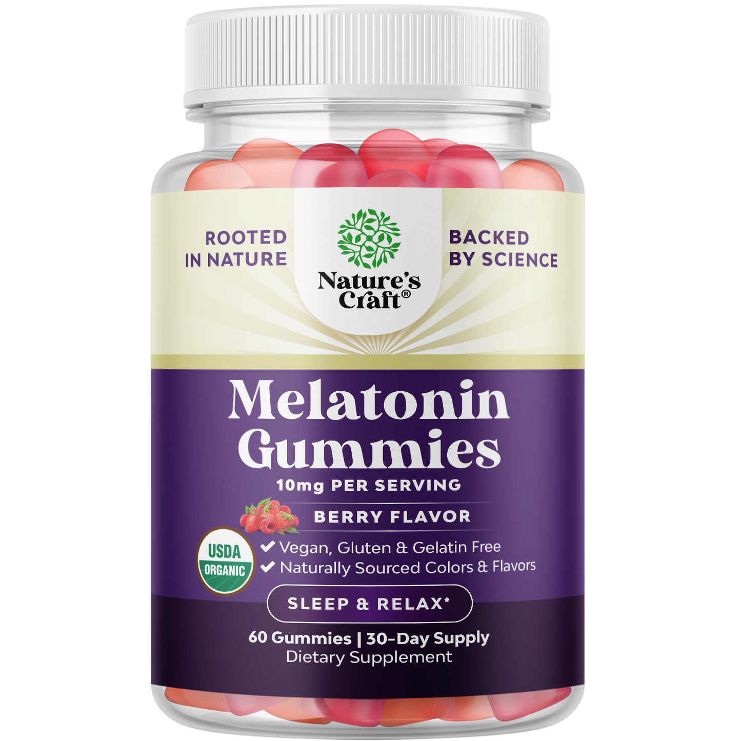 Melatonin Gummies 10mg per serving - Berry flavor