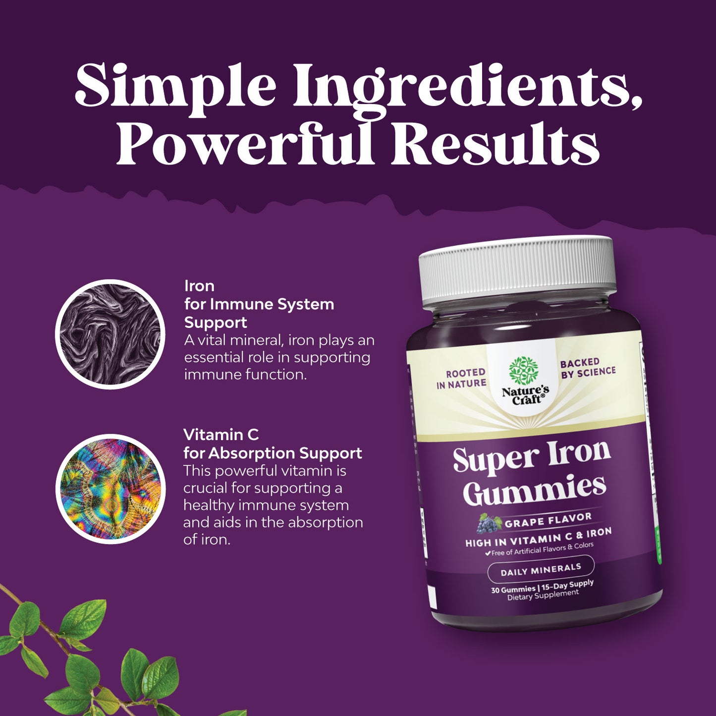 Super Iron Gummy 45mg per serving - 30 Gummies