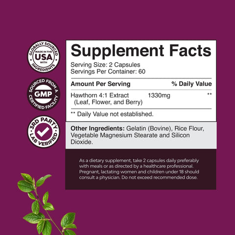 Hawthorn Berry Complex 1330mg per serving