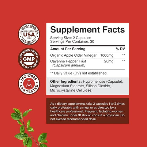 Apple Cider Vinegar Complex 1000mg per serving