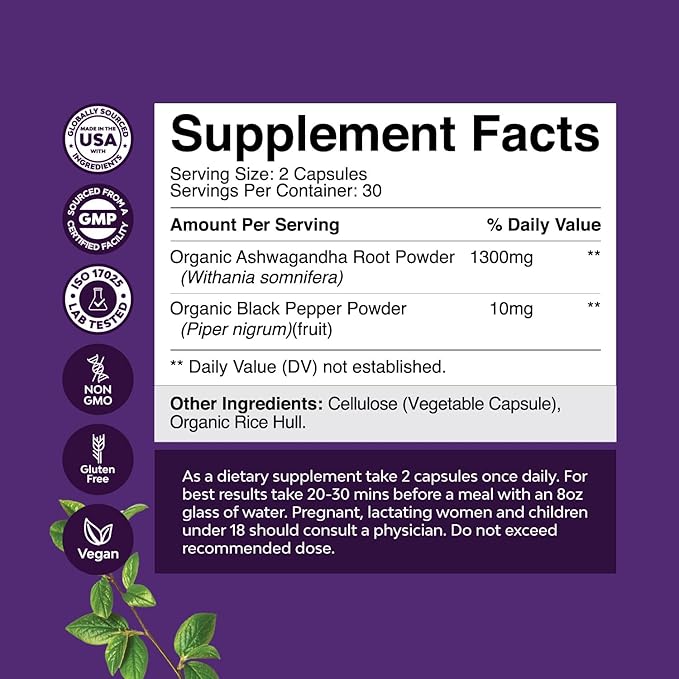 Ashwagandha 1300mg per serving