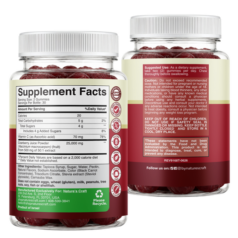 Cranberry Gummies 500mg per serving