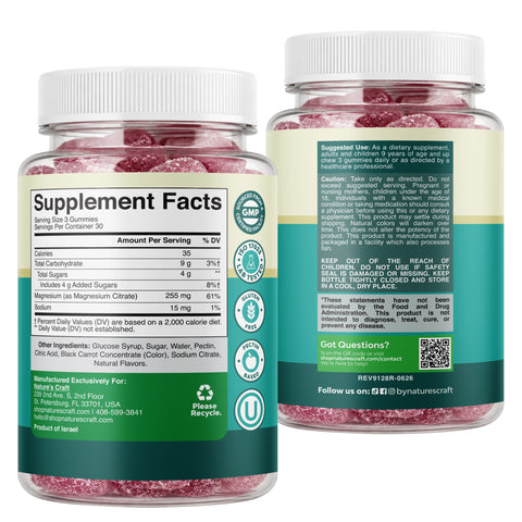Magnesium Gummies 255mg Per Serving