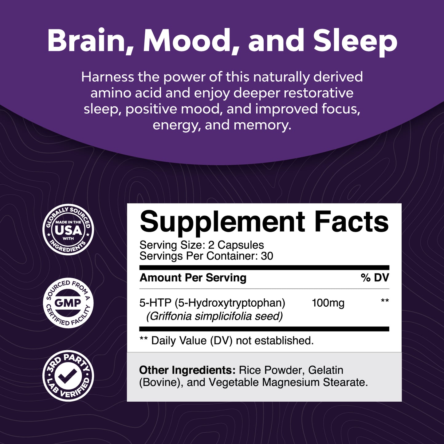 5-HTP Sleep Supplement - 60 Capsules - Nature's Craft