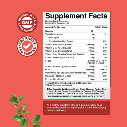 Biotin Gummies 5000mcg per serving