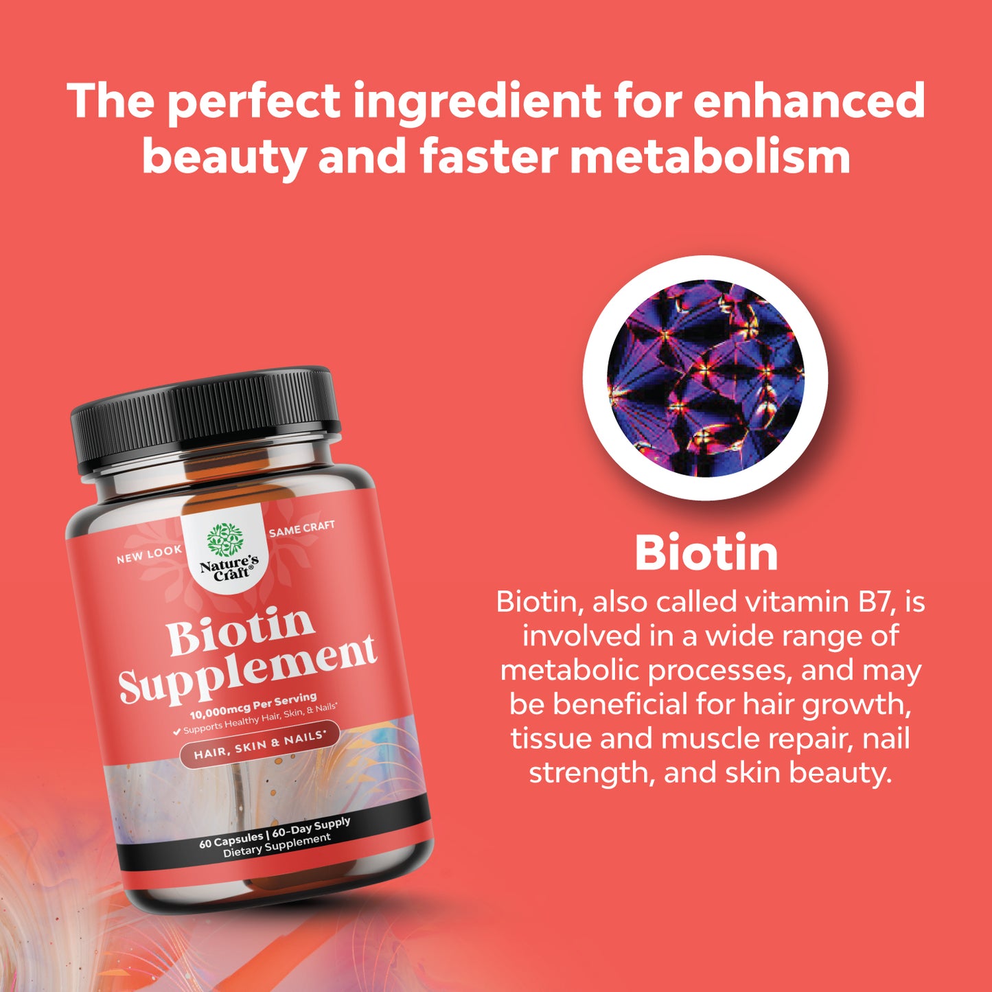 Biotin - 60 Capsules - Nature's Craft