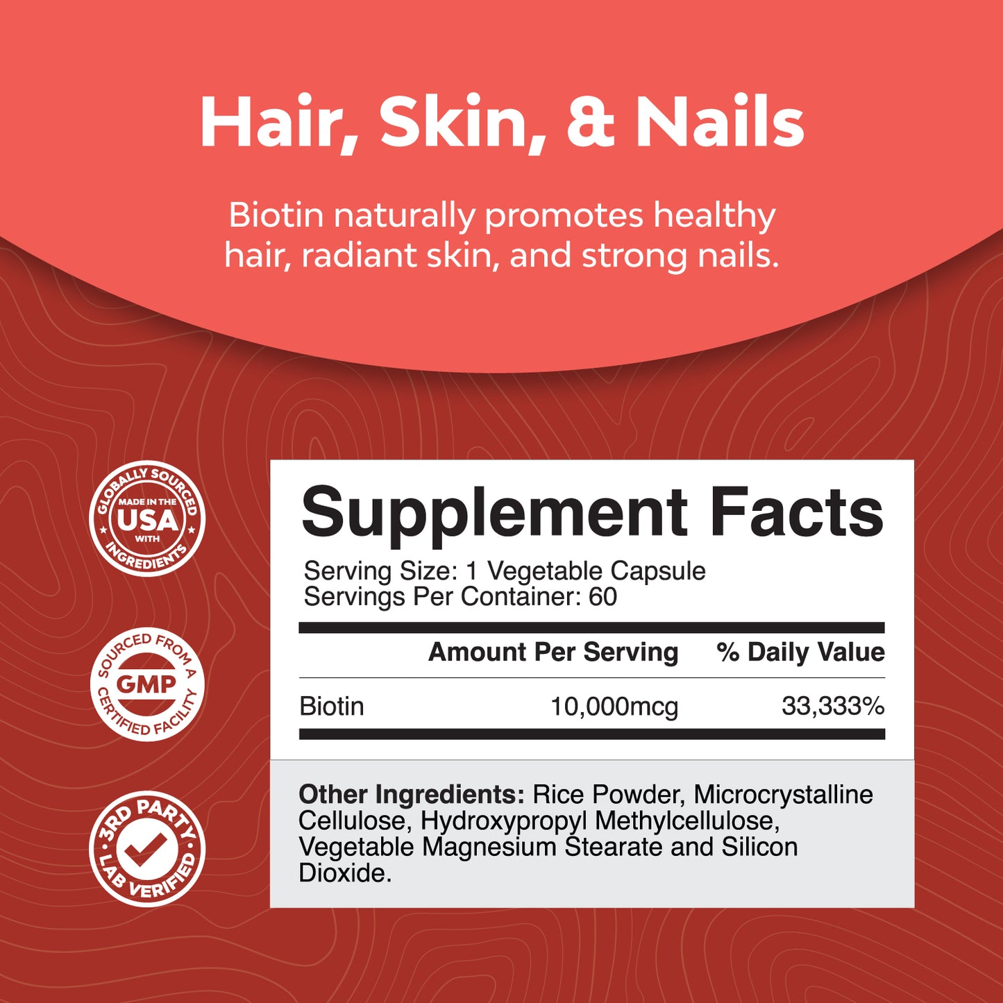 Biotin - 60 Capsules - Nature's Craft