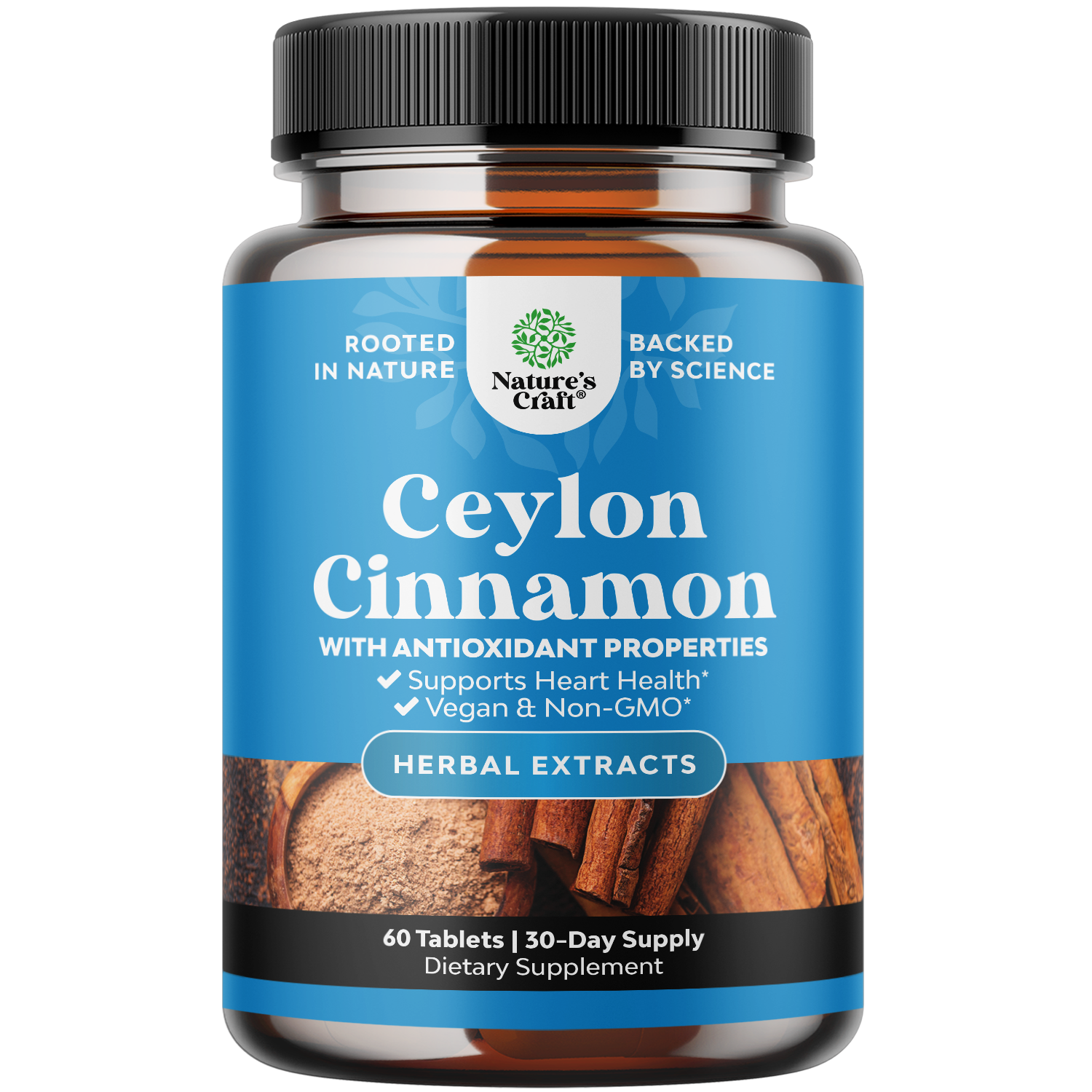 Ceylon Cinnamon 1000mg per serving - 60 Tablets
