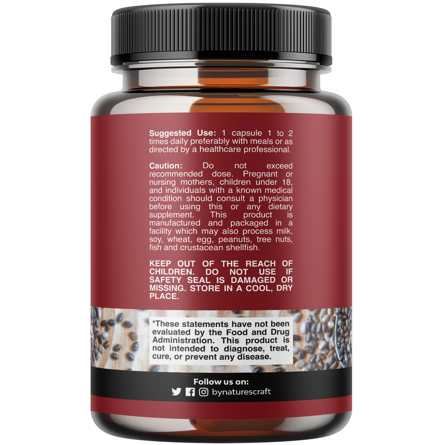Chia Seed Oil - 120 Capsules - Nature's Craft