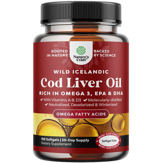 Cod Liver Oil 1000mg per serving - 100 Softgels