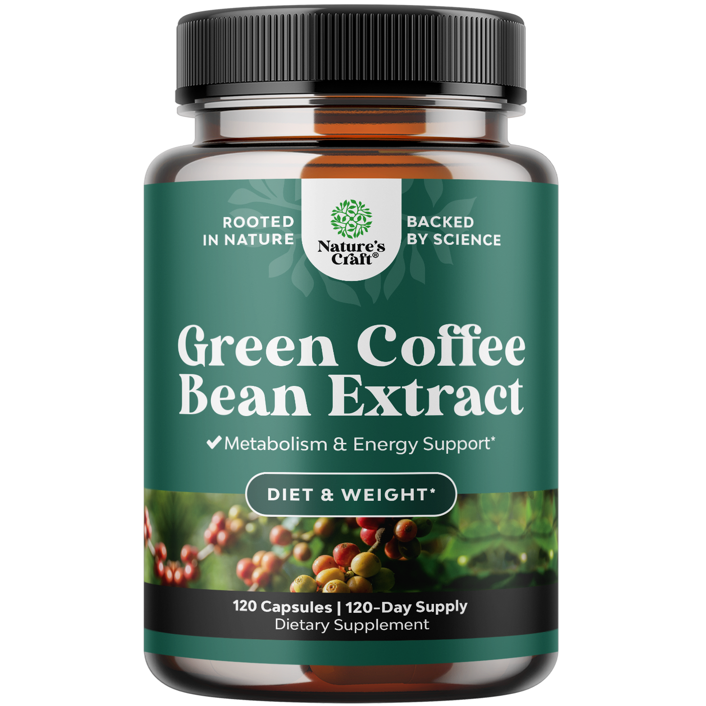 Green Coffee Bean Extract - 120 Capsules - Nature's Craft