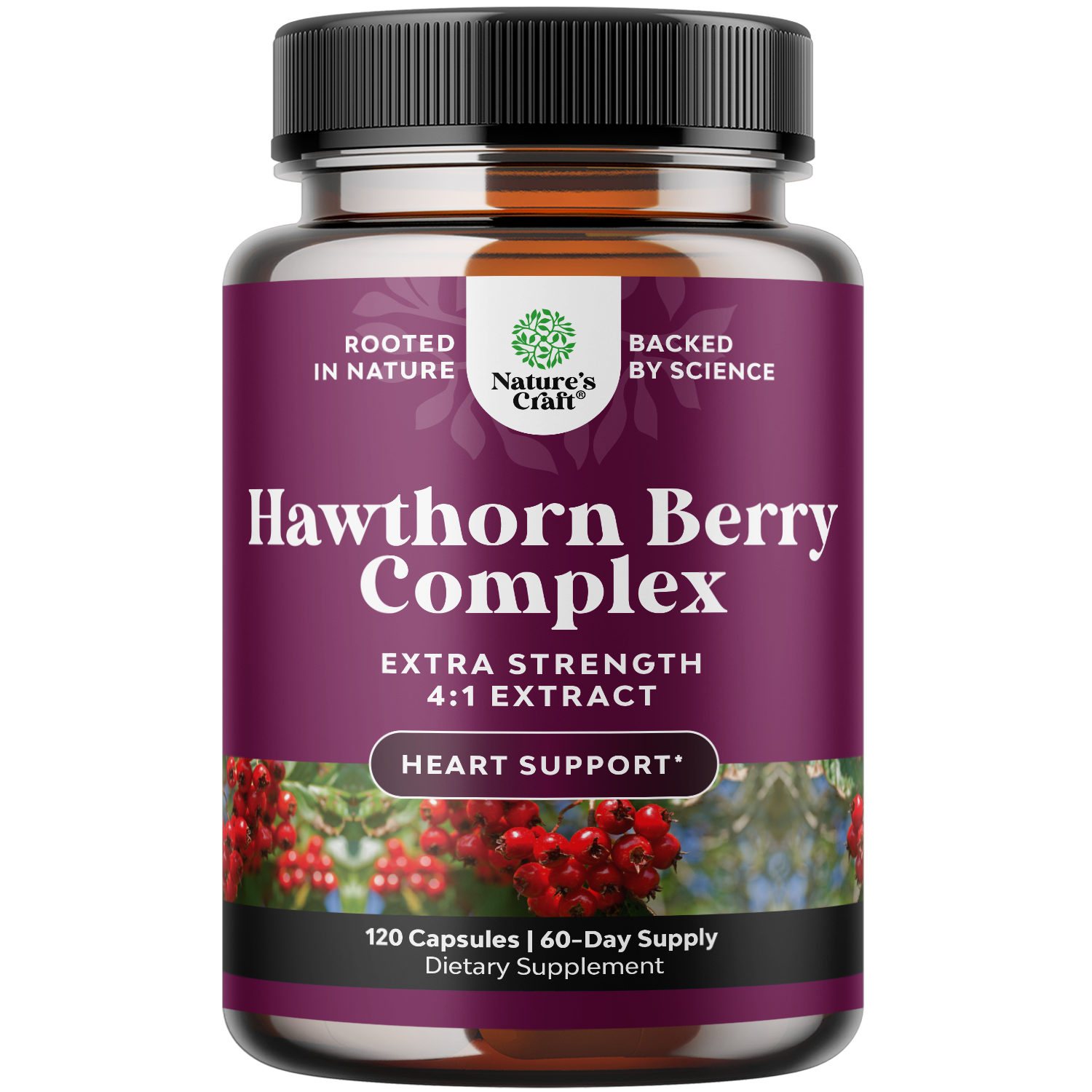 Hawthorn Berry 1330mg per serving - 120 Capsules