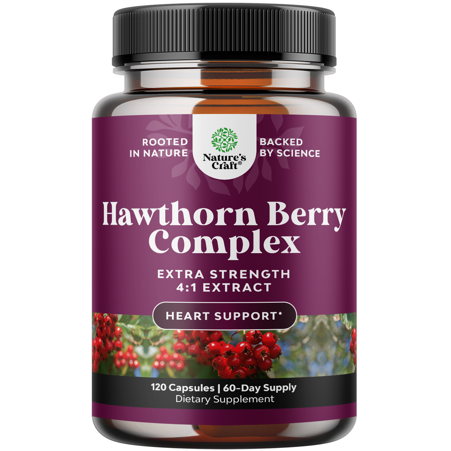 Hawthorn Berry - 120 Capsules - Nature's Craft