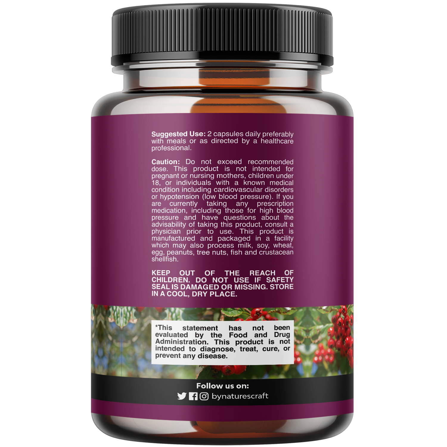 Hawthorn Berry - 120 Capsules - Nature's Craft
