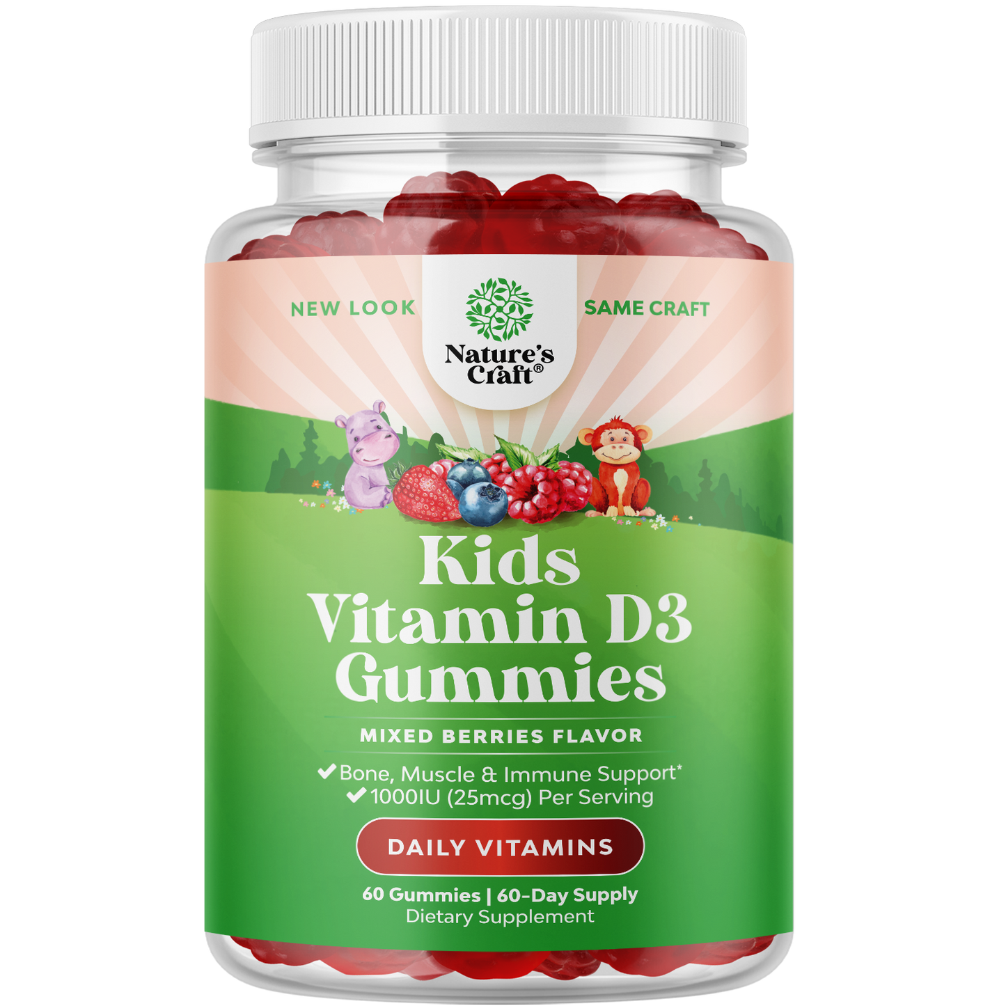 Vitamin D3 for Kids - 60 Gummies - Nature's Craft