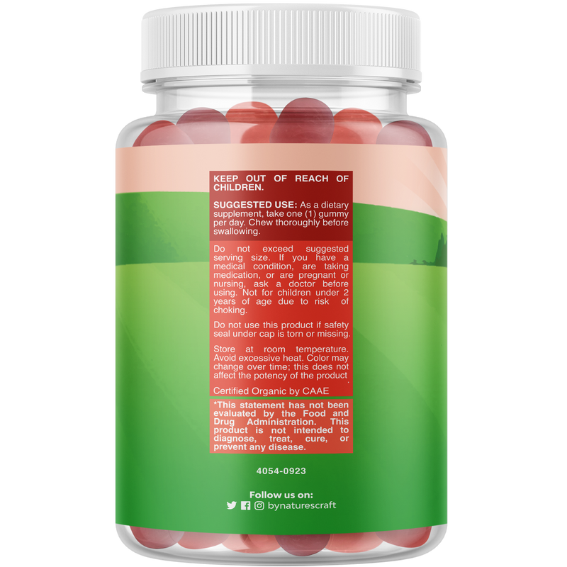 Kids Vitamin D3 Organic Gummies 1000IU per serving
