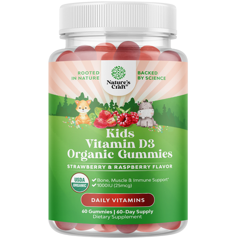 Kids Vitamin D3 Organic Gummies 1000IU per serving