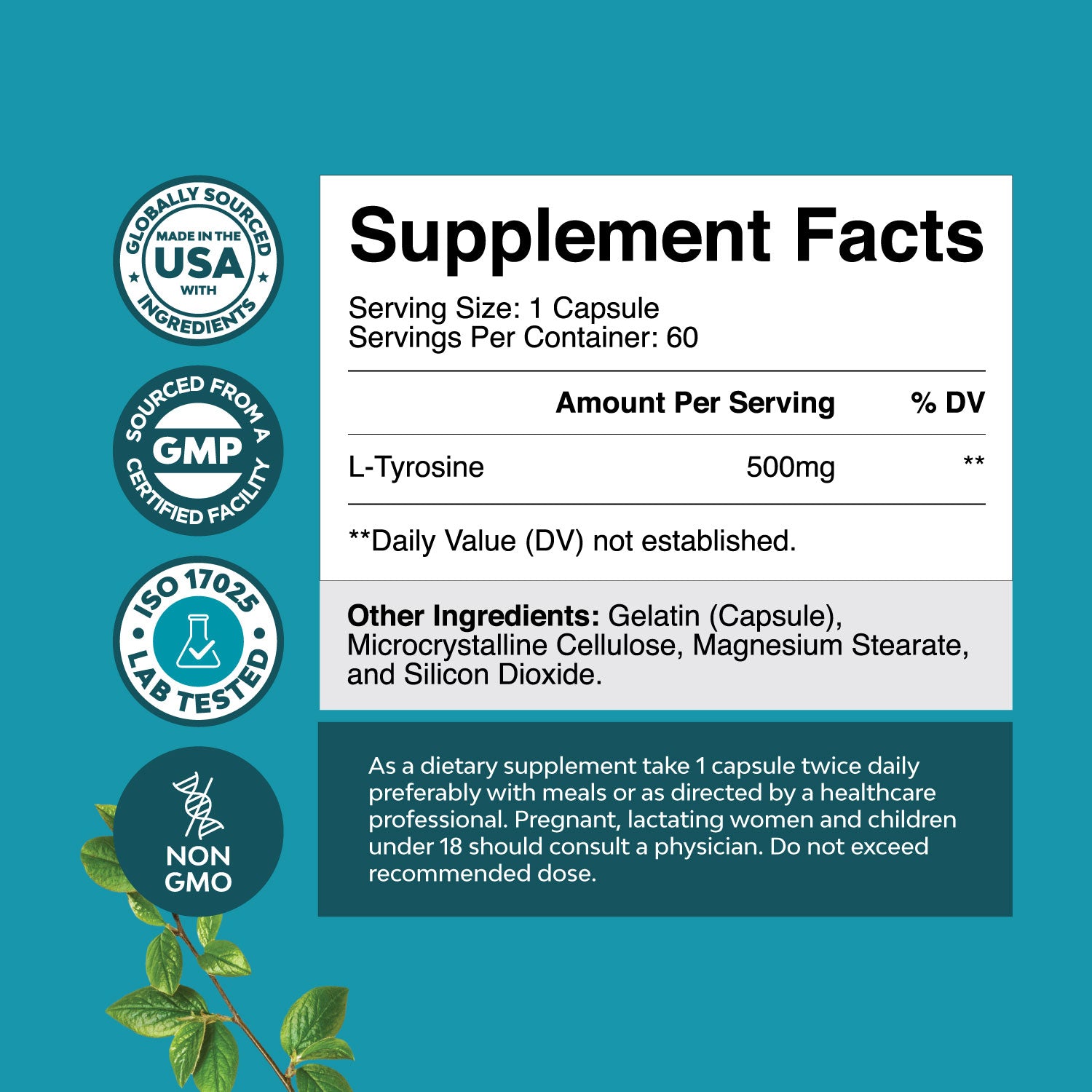 L-Tyrosine 500mg per serving