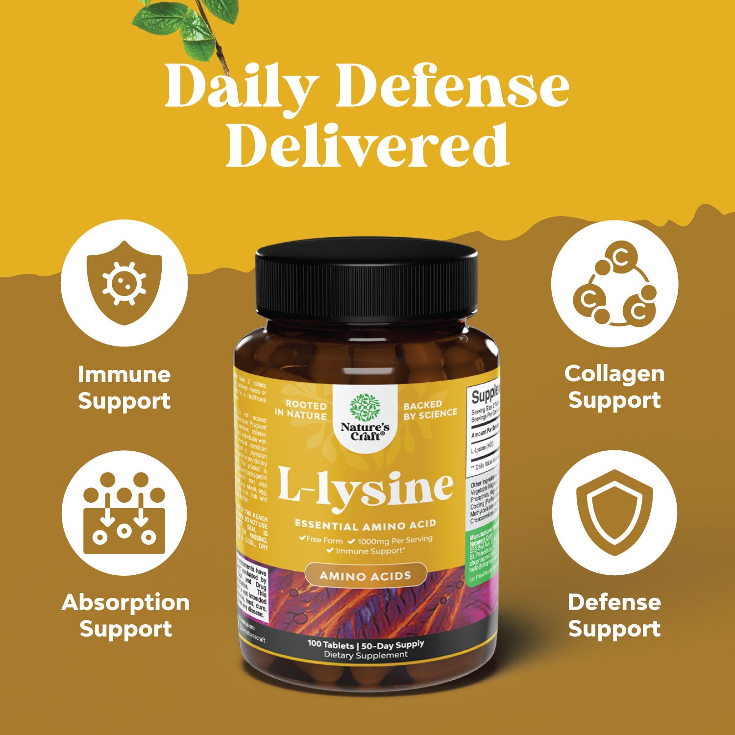 L-Lysine 1000mg per serving