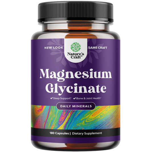 Magnesium Glycinate - 180 Capsules - Nature's Craft