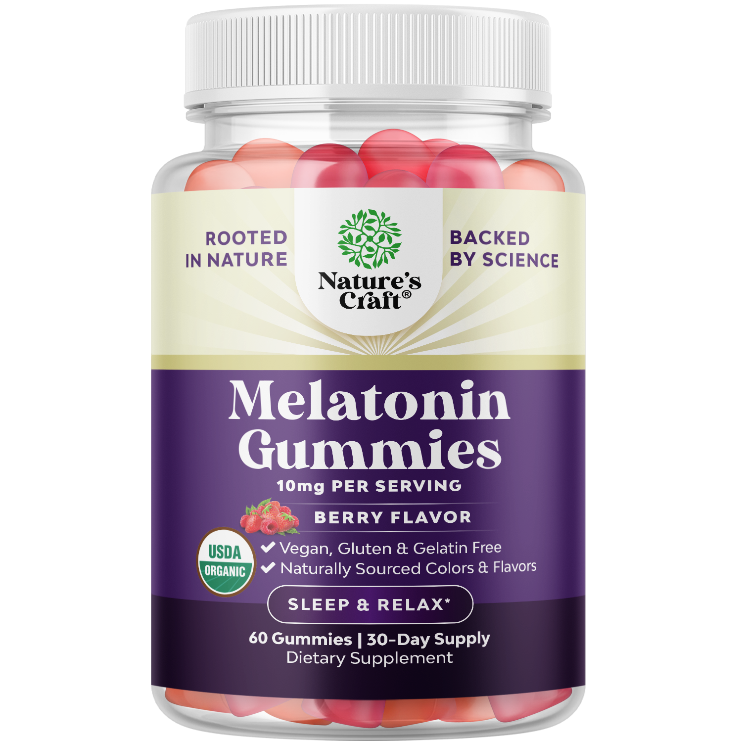 Melatonin Gummies 10mg per serving - Berry flavor