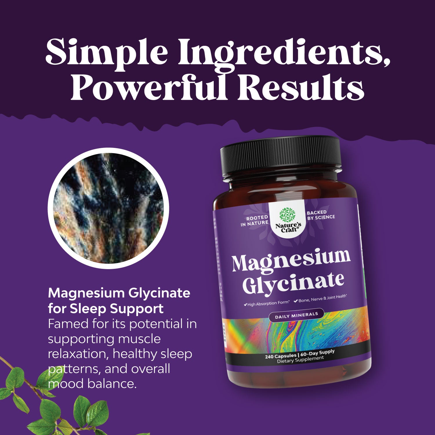 Magnesium Glycinate 400mg per serving - 240 Capsules