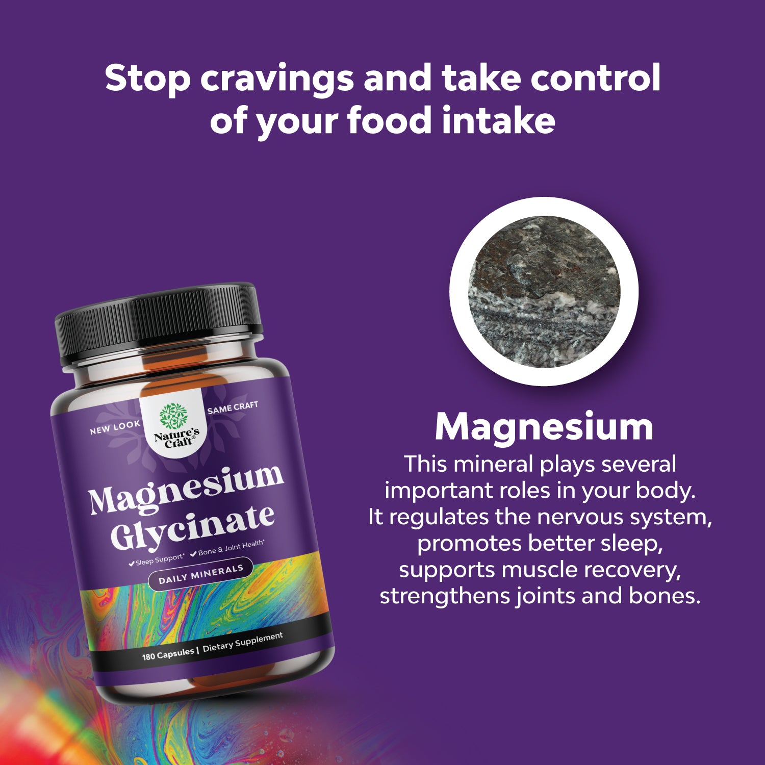 Magnesium Glycinate 400mg per serving - 180 Capsules