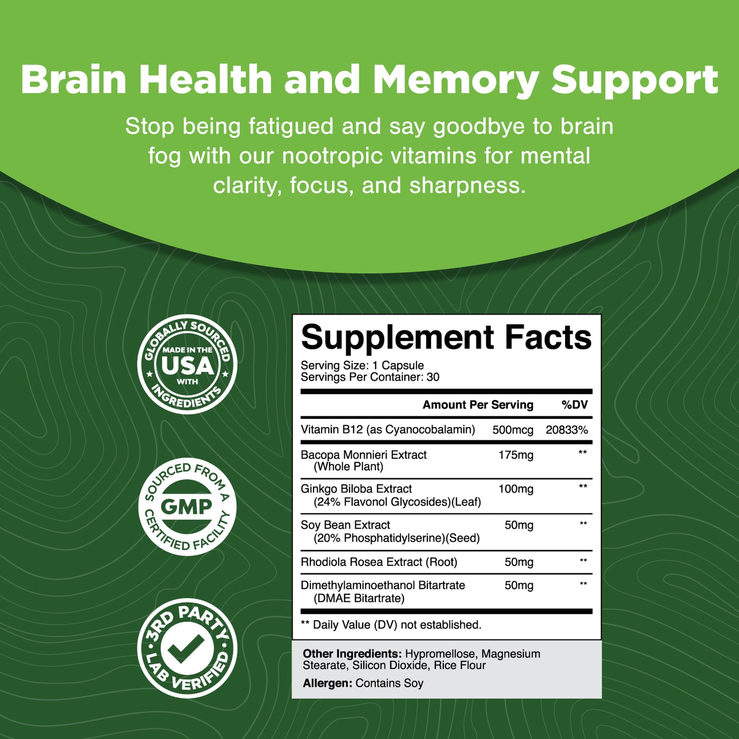 Brain + IQ Complex - 30 Capsules - Nature's Craft