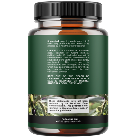 Olive Leaf Extract 750mg per serving - 30 Capsules