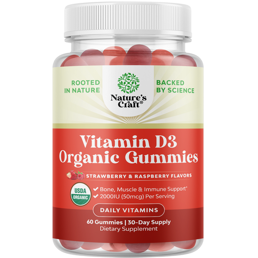 Vitamin D3 Organic  Gummies 2000IU per serving - 60 Gummies