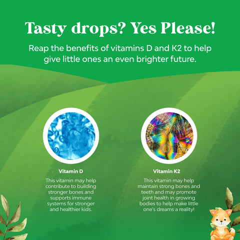 Kids Vitamin D3 + K2 Organic Drops