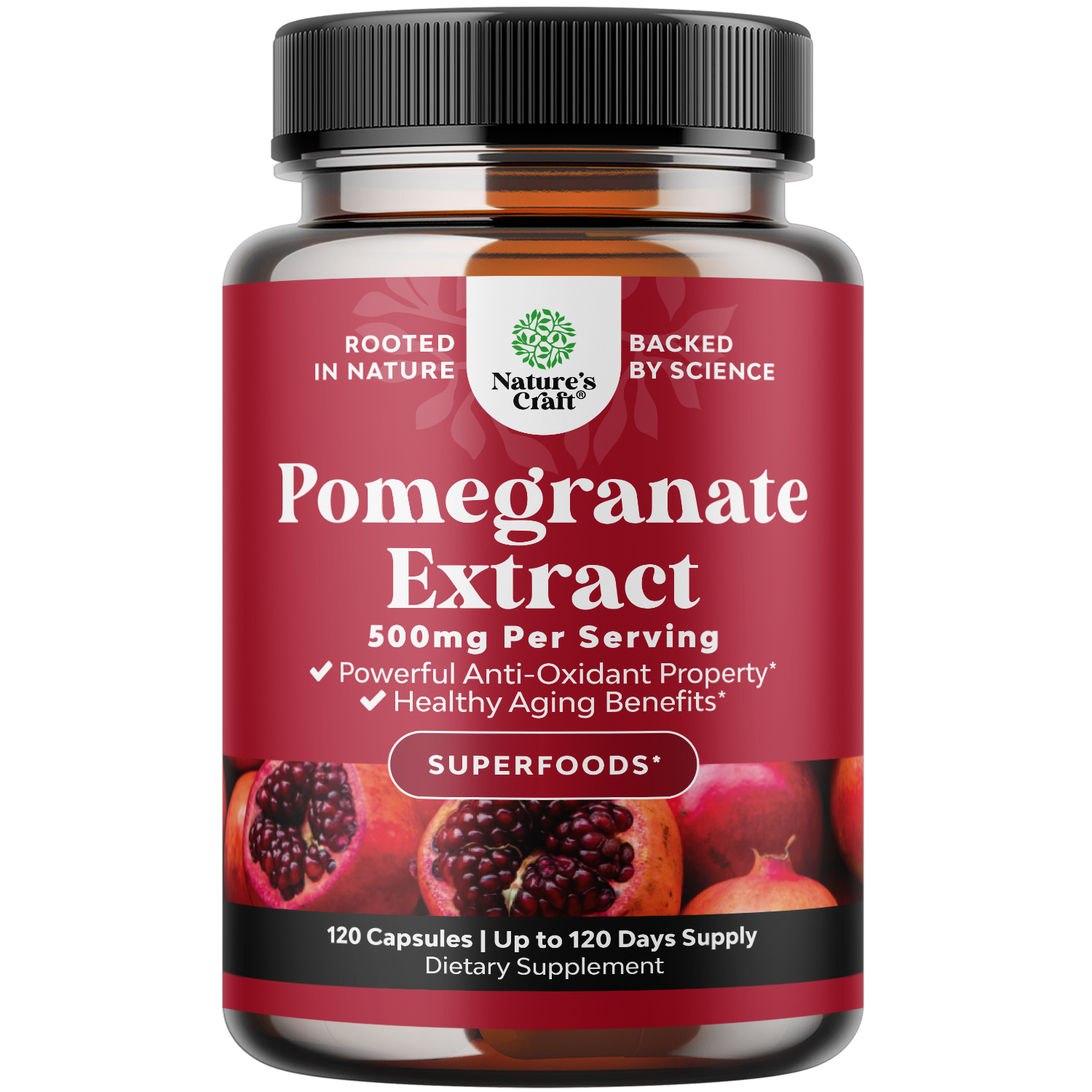 Pomegranate Extract - 120 Capsules - Nature's Craft