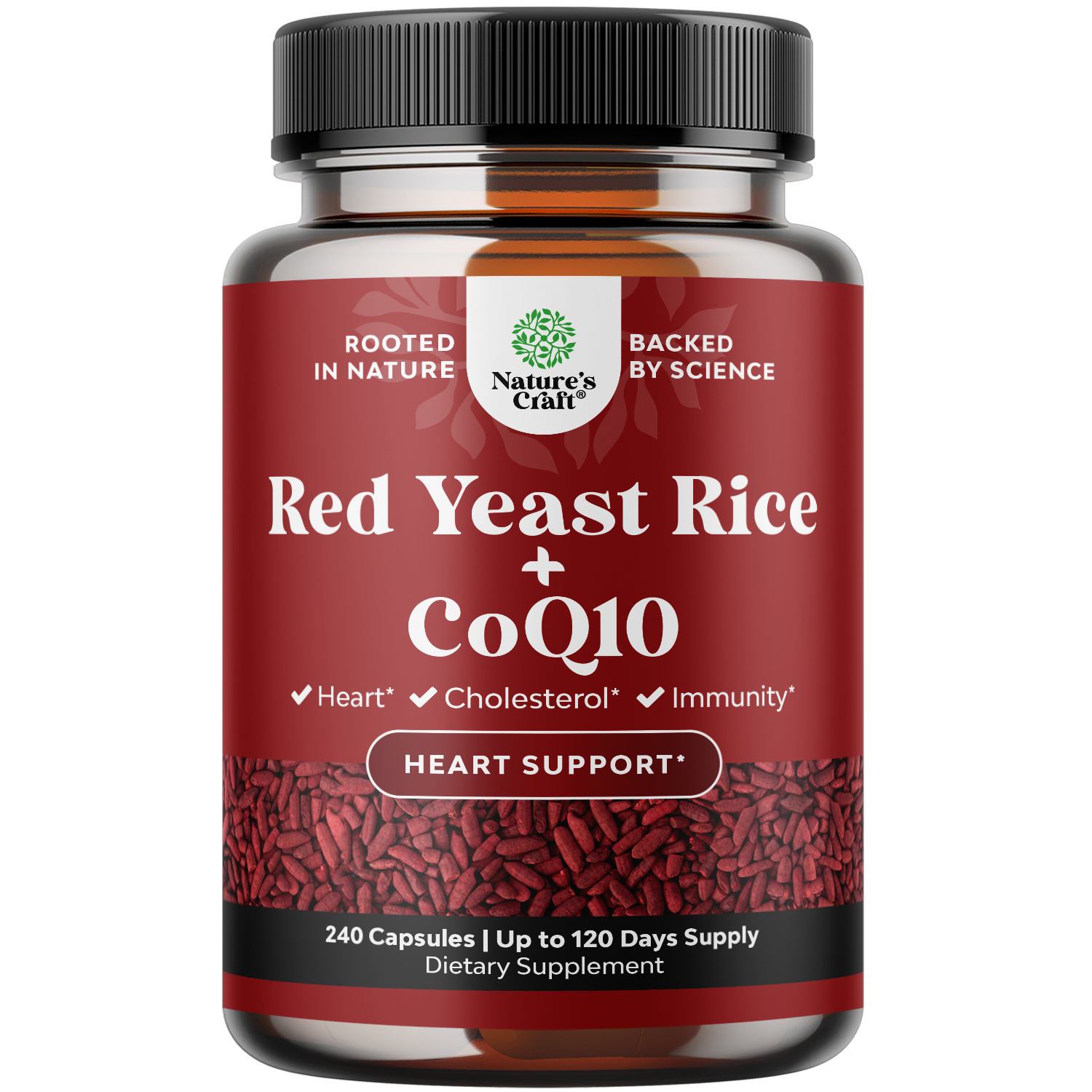 Red Yeast Rice & CoQ10 - 240 Capsules - Nature's Craft