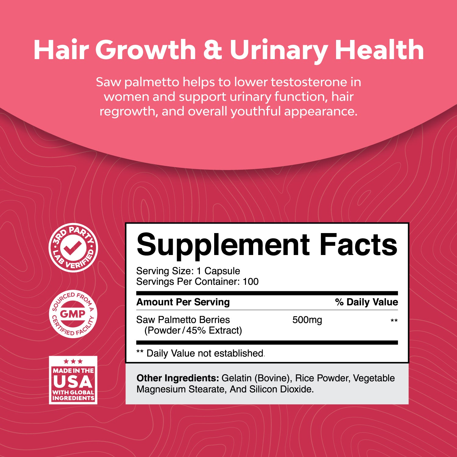 Womens Saw Palmetto - 100 Capsules - Nature's Craft