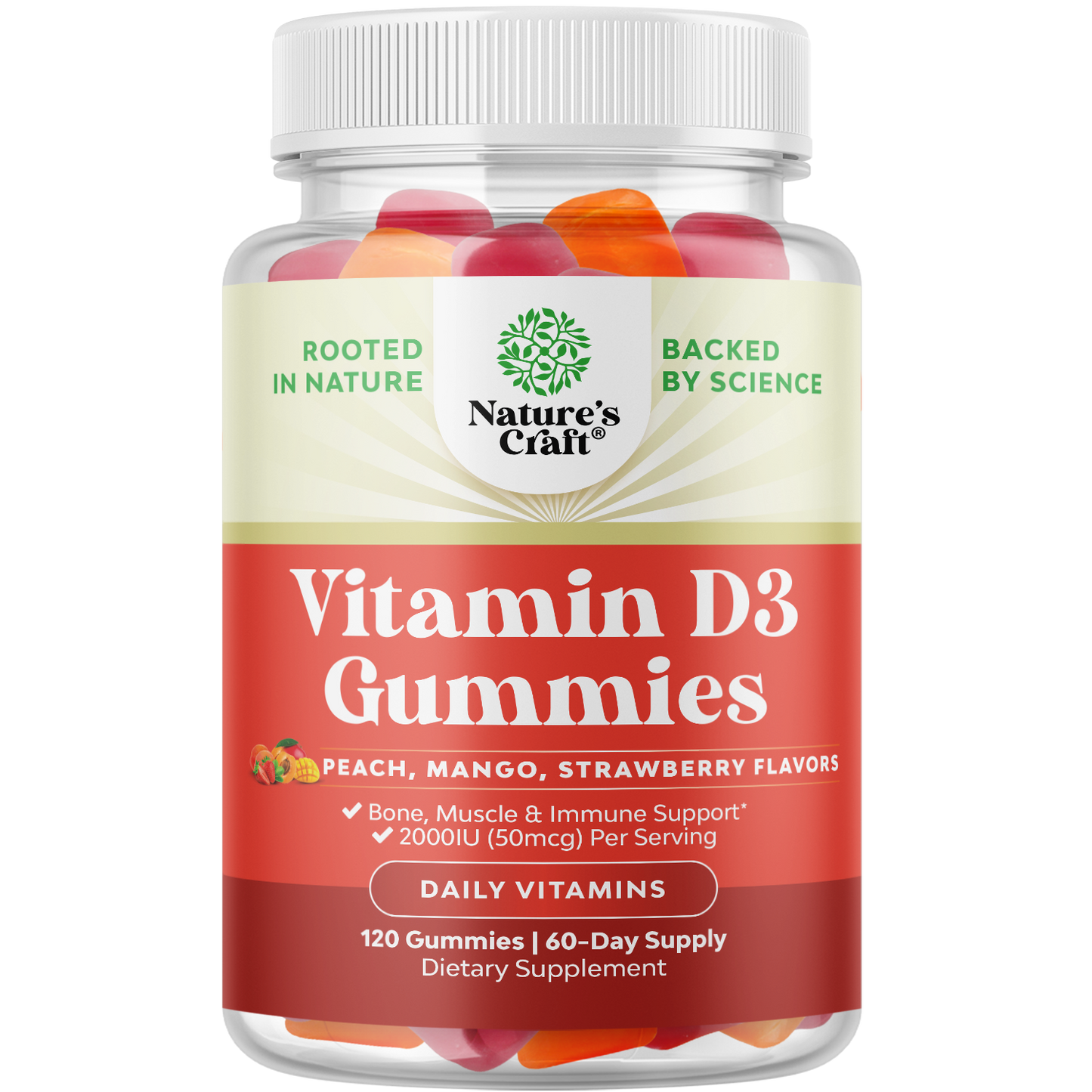 Vitamin D3 Gummies 2000IU per serving - 120 Gummies