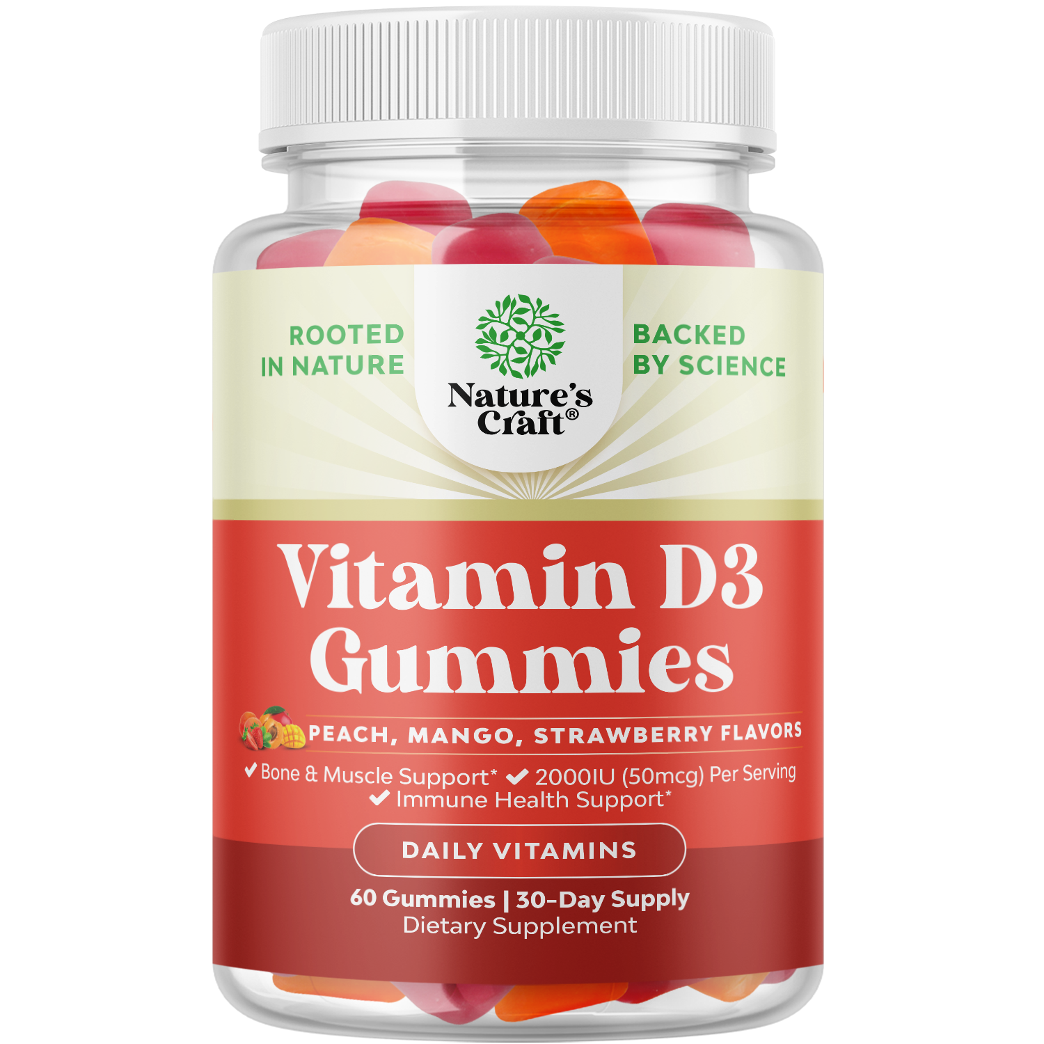 Vitamin D3 Gummies 2000IU per serving - 60 Gummies