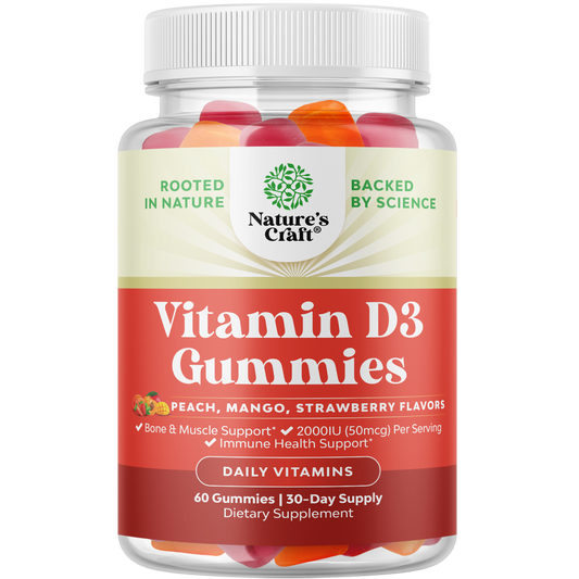 Vitamin D3 for Adults - 60 Gummies (Mixed Fruit) - Nature's Craft
