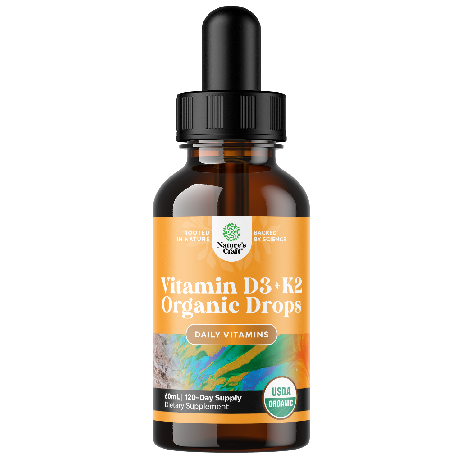 Organic Vitamin D3 + K2 Drops 2000IU per serving