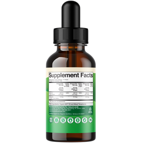 Kids Vitamin D3 + K2 Organic Drops