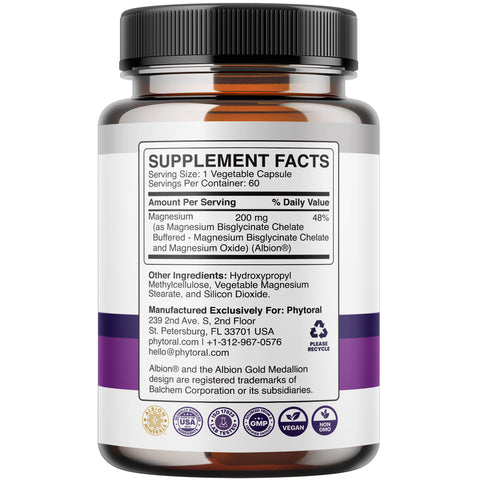 Magnesium Glycinate 200mg Capsules
