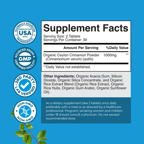 Ceylon Cinnamon 1000mg per serving