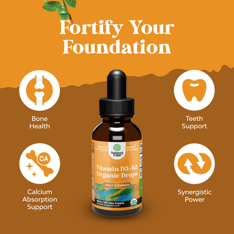 Organic Vitamin D3 + K2 Drops 2000IU per serving