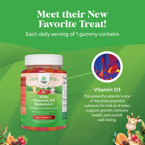 Kids Vitamin D3 Gummies 1000IU per serving