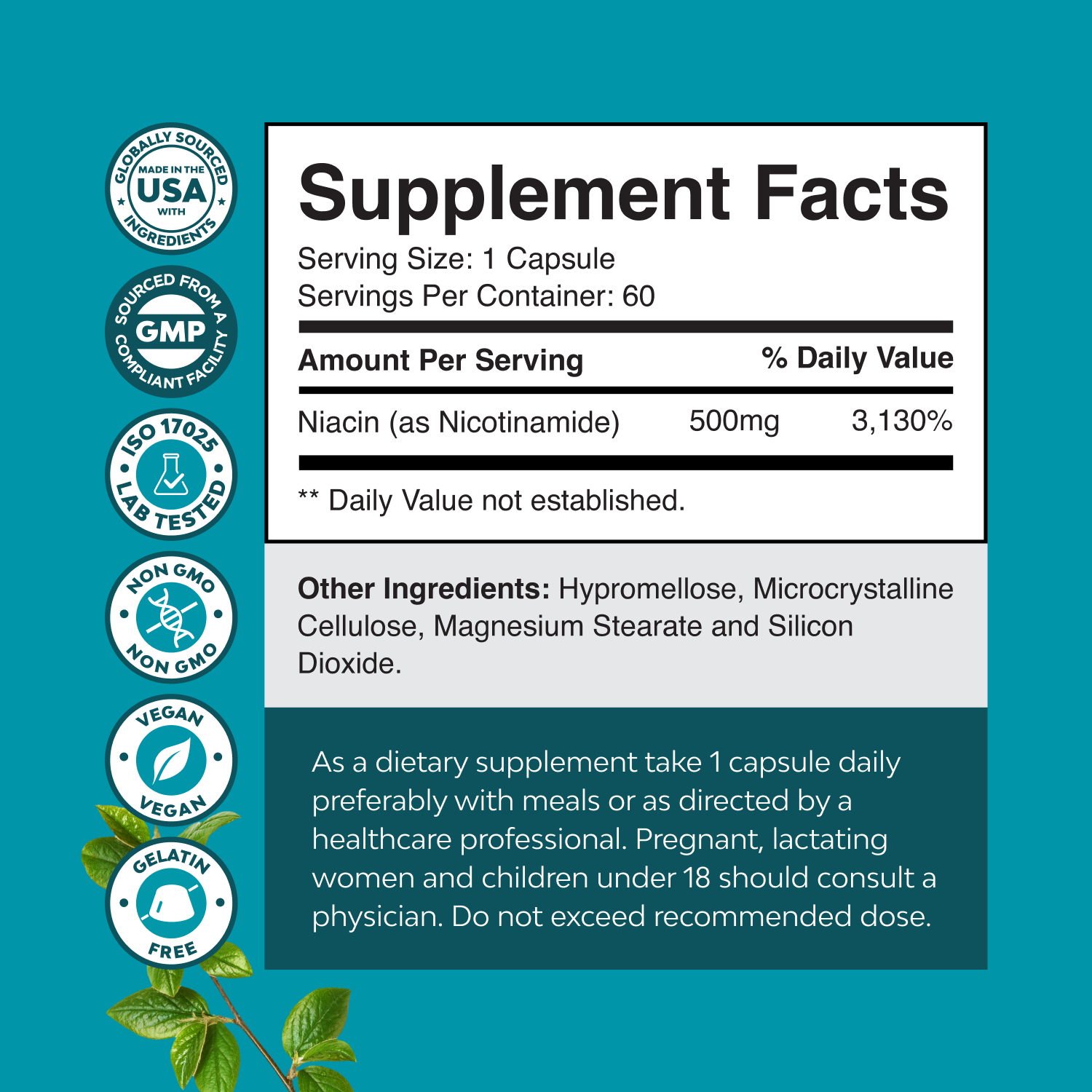 Nicotinamide NAD + Precursor 500mg
