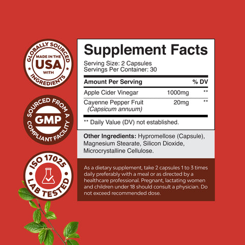 Apple Cider Vinegar Complex 1000mg per serving