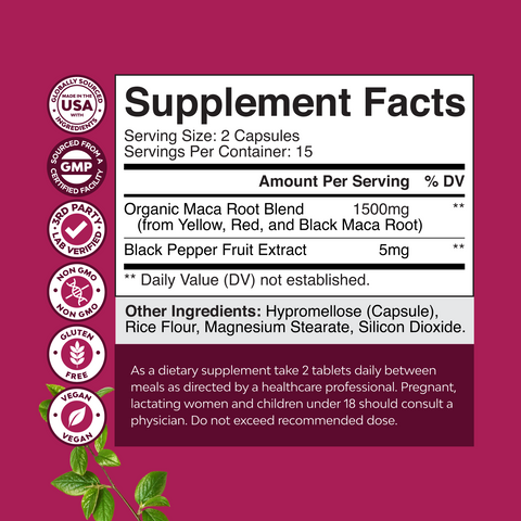Women's MACA Root Complex 1500mg per serving