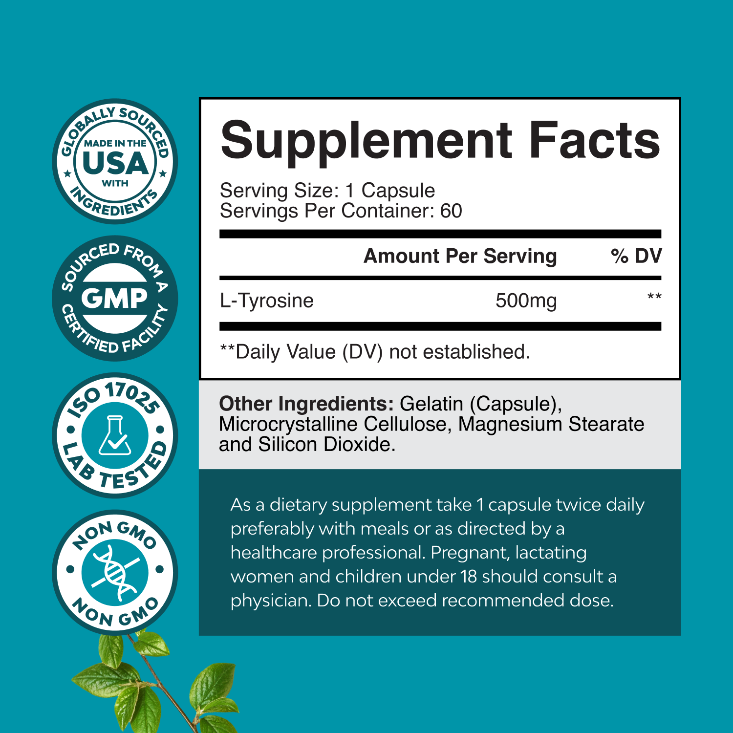 L-Tyrosine 500mg per serving