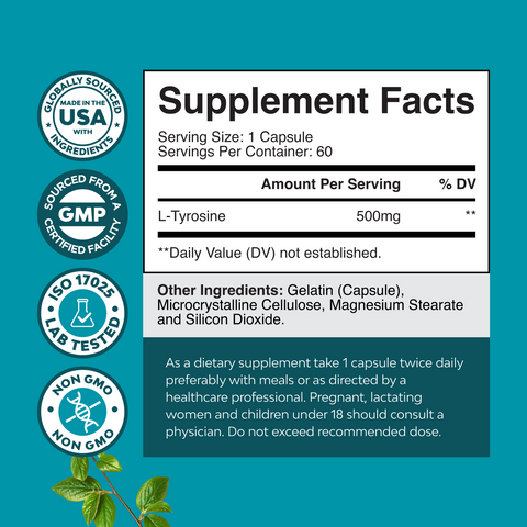 L-Tyrosine 500mg per serving