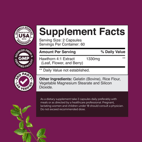 Hawthorn Berry Complex 1330mg per serving