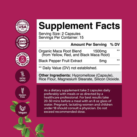 Women's MACA Root Complex 1500mg per serving